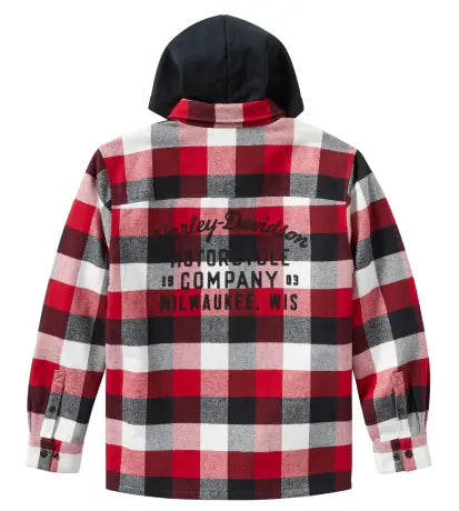 TRAVELER HOODED SHIRT JACKET - PLAID