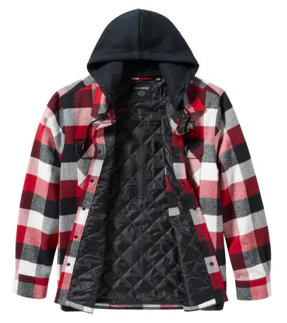 TRAVELER HOODED SHIRT JACKET - PLAID