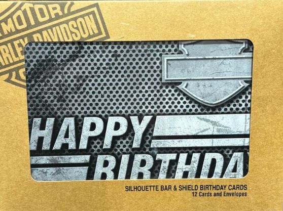 SILHOUETTE BAR AND SHIELD BIRTHDAY CARDS - 12 PACK