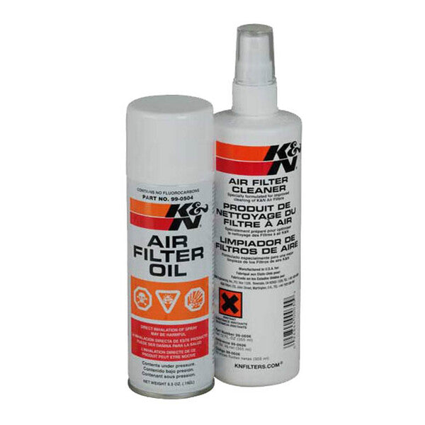 Two white spray bottles with K&N logo