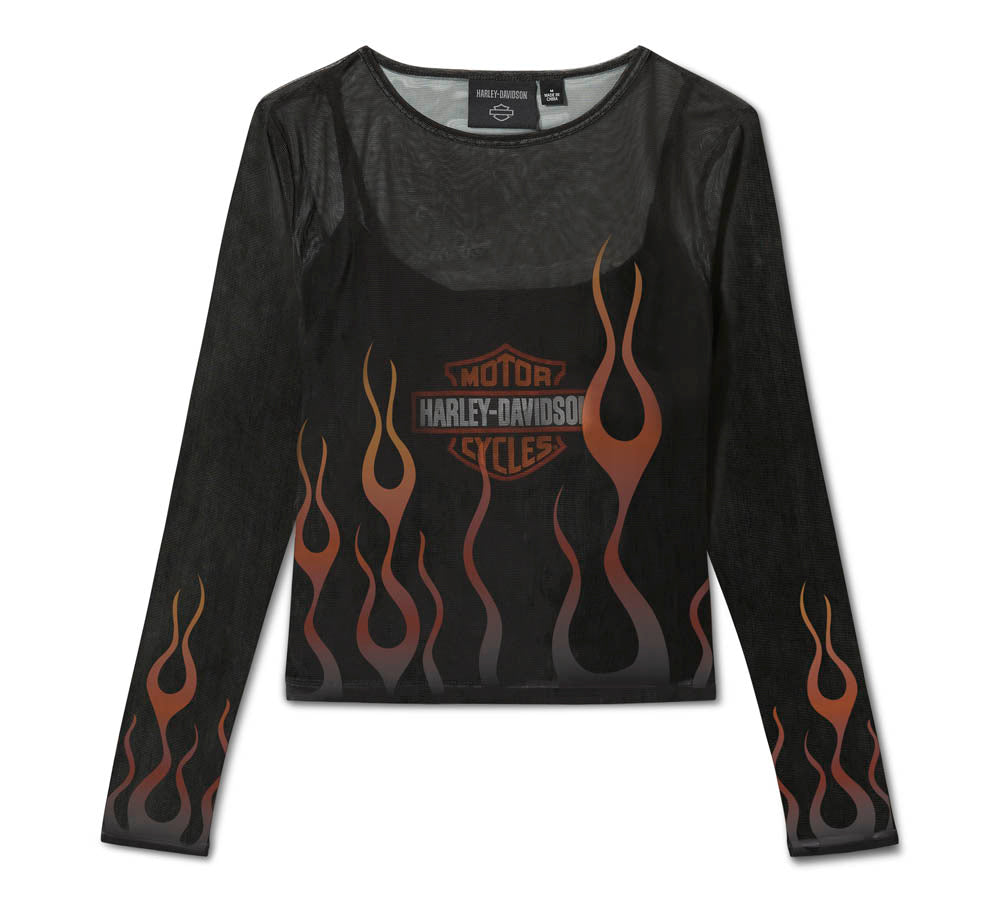 WOMEN'S FLAMES FOR DAYS MESH TOP – Road and Sport Harley-Davidson