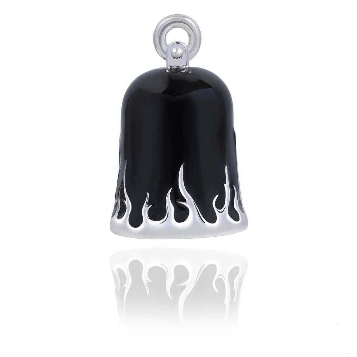 RIDE BELL - BLACK WITH SILVER FLAMES