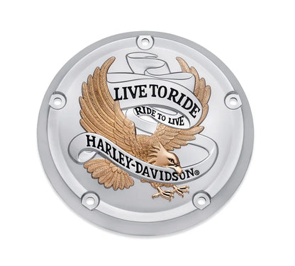 LIVE TO RIDE DERBY COVER - 19+ SOFTAIL (CHROME)
