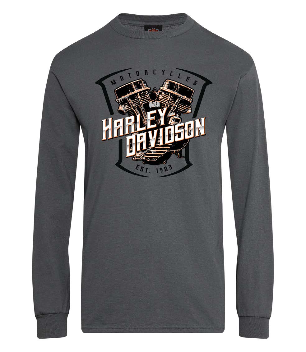 PIE PAN LONG SLEEVE DEALER TEE - CHARCOAL