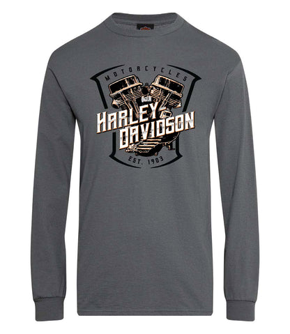 PIE PAN LONG SLEEVE DEALER TEE - CHARCOAL