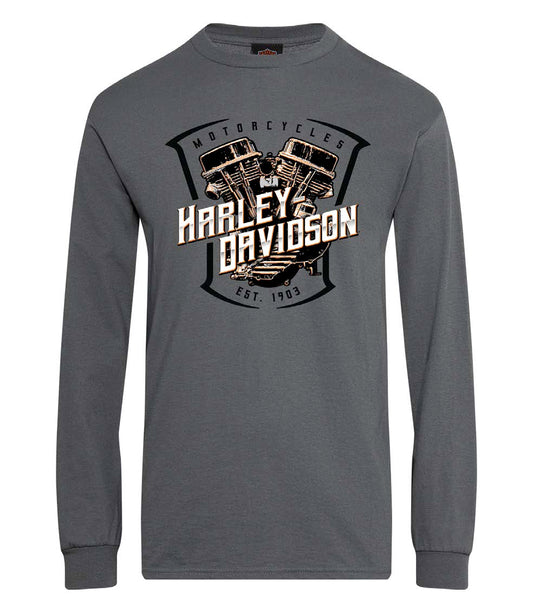 PIE PAN LONG SLEEVE DEALER TEE - CHARCOAL