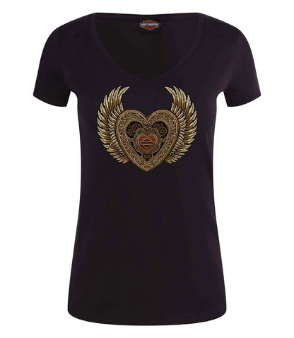 WOMEN'S STEAMPUNK DEALER TEE - BLACK