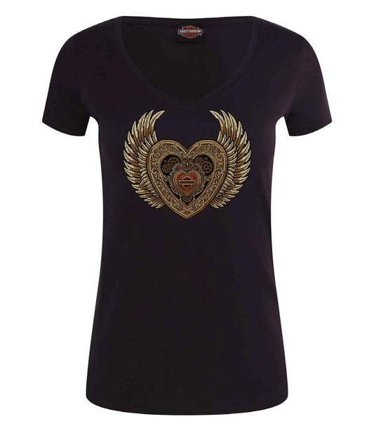 WOMEN'S STEAMPUNK DEALER TEE - BLACK