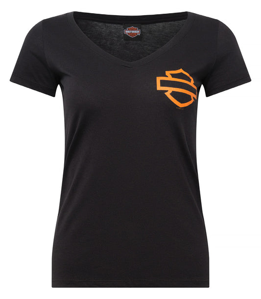 OPEN BAR & SHIELD WOMENS DEALER TEE - BLACK