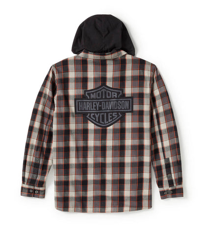 METAL BOUND LONG SLEEVE HOODED SHIRT
