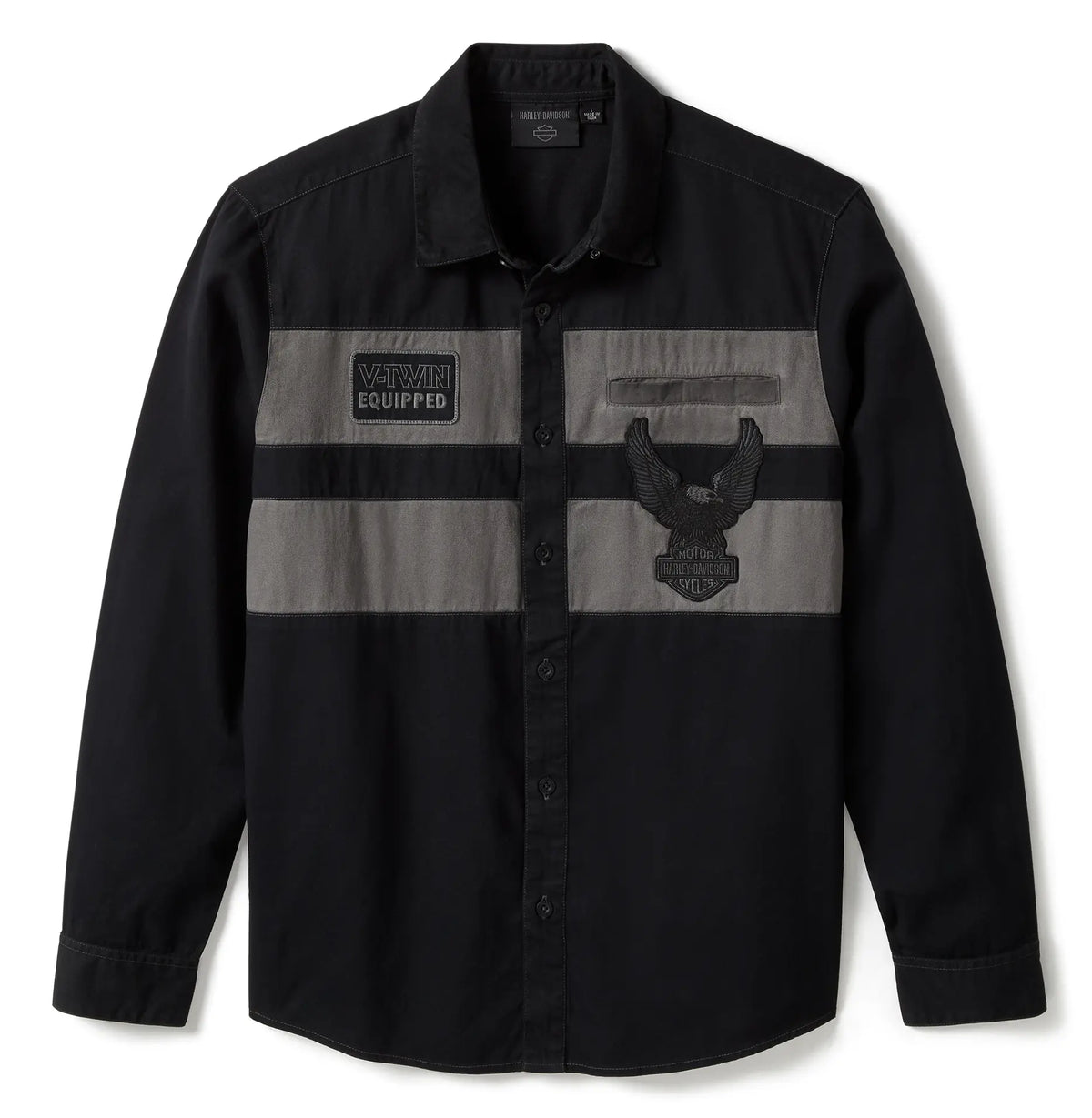 HARLEY-DAVIDSON SHIRT IRON BOND II BLACK/ DARK GREY
