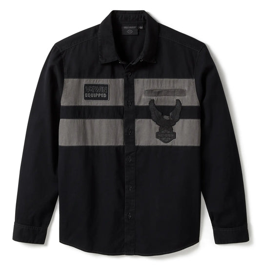 HARLEY-DAVIDSON SHIRT IRON BOND II BLACK/ DARK GREY