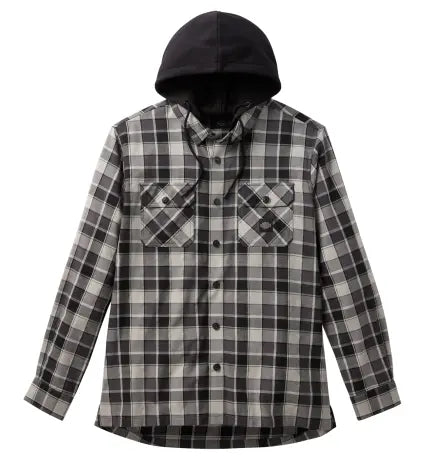 HARLEY-DAVIDSON SHIRT WITH HOOD PLAID GREY
