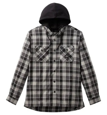 HARLEY-DAVIDSON SHIRT WITH HOOD PLAID GREY