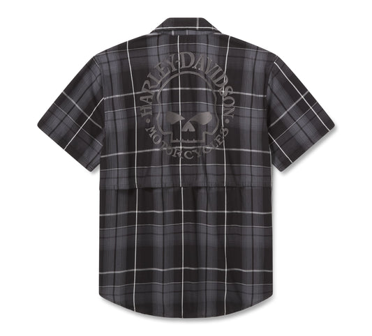 WILLIE G SKULL VENTED STRETCH COMFORT SHIRT