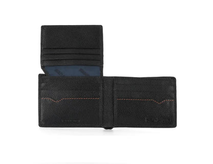 Harley-Davidson® Men’s Classic Genuine Pebble Leather Skull Passcase Wallet – Black