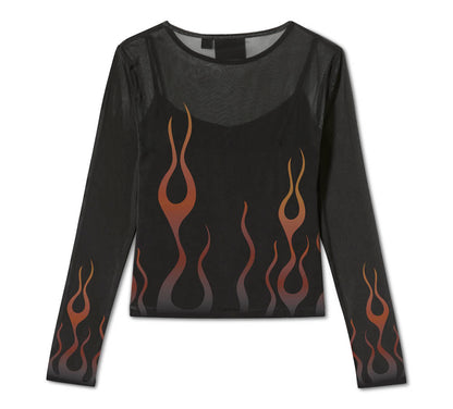 WOMEN'S FLAMES FOR DAYS MESH TOP