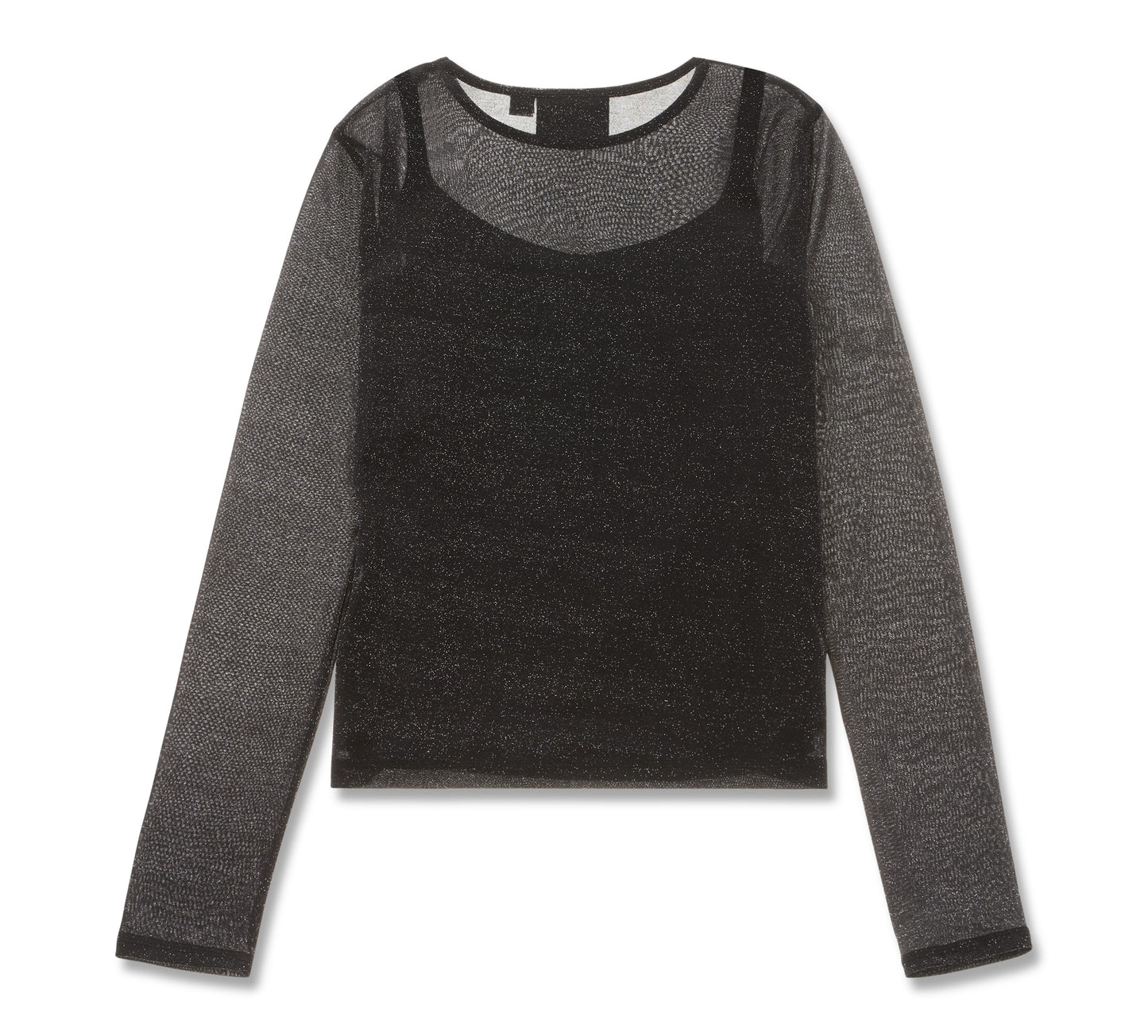 METALLIC DAGGER MESH LONG SLEEVE TOP